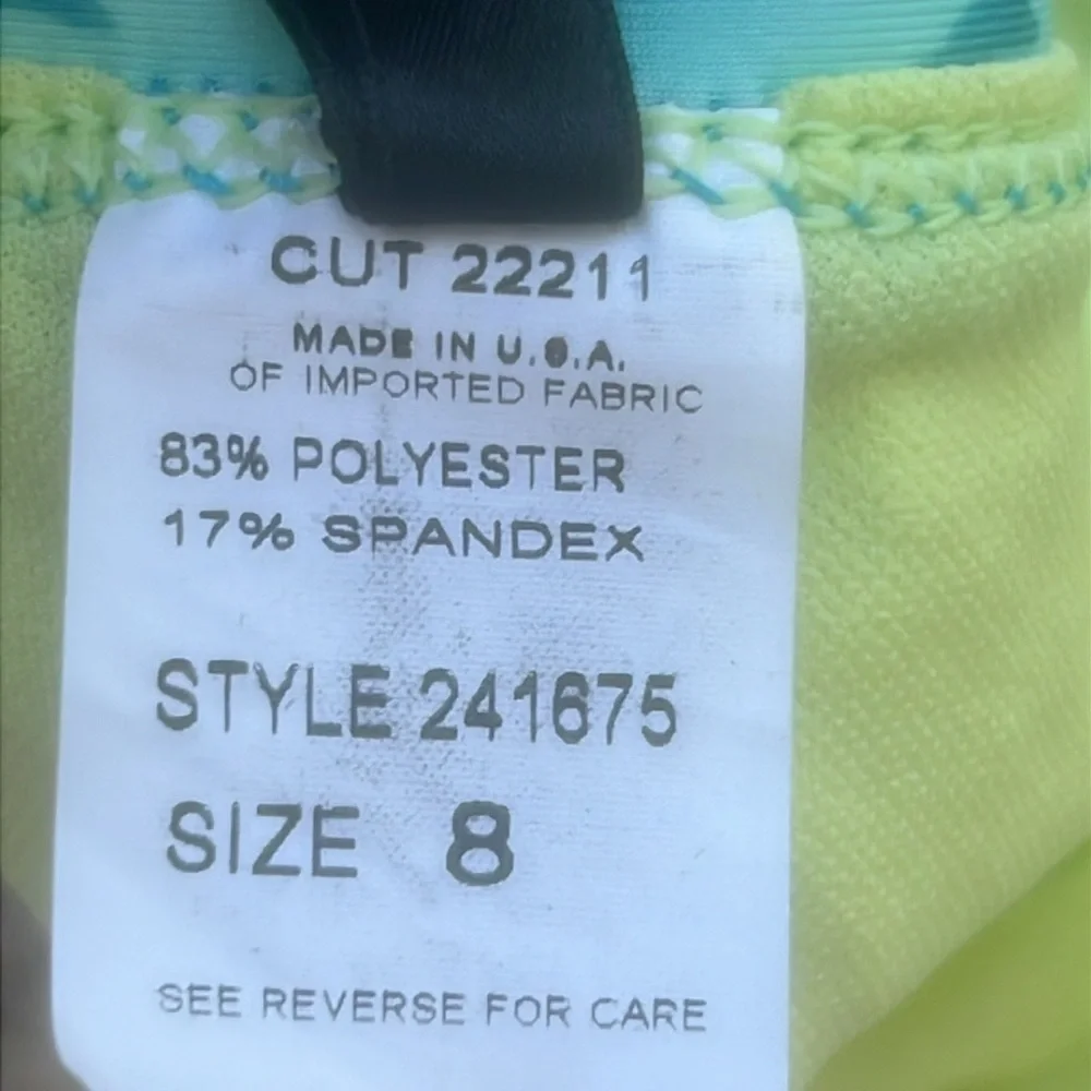 ST JOHN Sport Green Blue Design Swim Bikini Bottoms Size 8